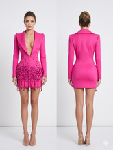 Load image into Gallery viewer, Pearls Blazer Mini Dress