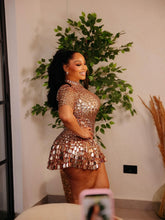 Load image into Gallery viewer, Scale Sequin Bodysuit Dress
