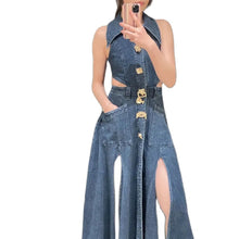 Load image into Gallery viewer, Ariana Denim Maxi Dress FancySticated