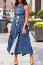 Load image into Gallery viewer, Ariana Denim Maxi Dress FancySticated