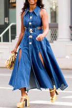 Load image into Gallery viewer, Ariana Denim Maxi Dress FancySticated
