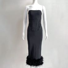 Load image into Gallery viewer, Black Feather Bandage Dress FancySticated