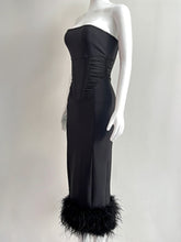 Load image into Gallery viewer, Black Feather Bandage Dress FancySticated