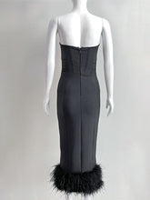 Load image into Gallery viewer, Black Feather Bandage Dress FancySticated