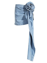 Load image into Gallery viewer, Bloom Asymmetric Denim Skirt FancySticated