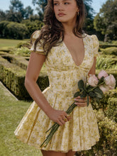 Load image into Gallery viewer, Deep-V Flower Fluffy Dress FancySticated