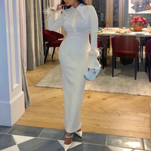 Load image into Gallery viewer, Elegant Feather Maxi Dress- Beige FancySticated