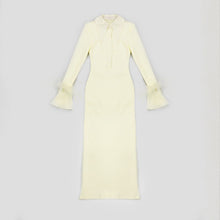 Load image into Gallery viewer, Elegant Feather Maxi Dress- Beige FancySticated