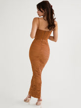 Load image into Gallery viewer, Elegant Ruched Corset Maxi Dress FancySticated