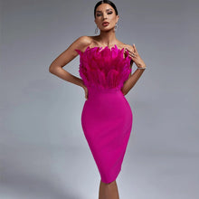 Load image into Gallery viewer, Joyce Feather Bandage Dress FancySticated