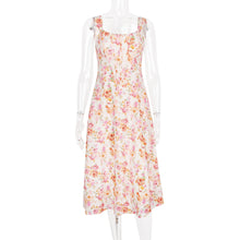 Load image into Gallery viewer, Lace Up Floral Corset Midi Dress FancySticated
