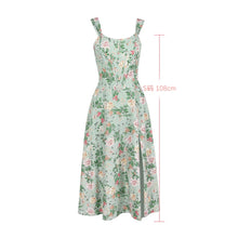 Load image into Gallery viewer, Lace Up Floral Corset Midi Dress FancySticated