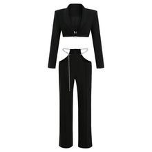 Load image into Gallery viewer, Love Yourself Crop Blazer Set FancySticated