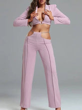 Load image into Gallery viewer, Love Yourself Crop Blazer Set FancySticated