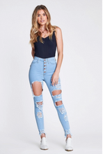 Load image into Gallery viewer, Luxe High Waist Jeans- Blue FancySticated