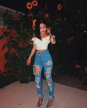 Load image into Gallery viewer, Luxe High Waist Jeans- Blue FancySticated