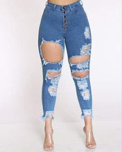 Load image into Gallery viewer, Luxe High Waist Jeans- Blue FancySticated