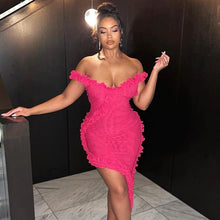 Load image into Gallery viewer, Monika Ruffle Mesh Mini Dress FancySticated