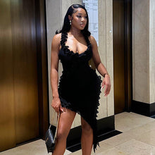 Load image into Gallery viewer, Monika Ruffle Mesh Mini Dress FancySticated