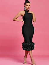 Load image into Gallery viewer, Ruffle Bandage Dress- Black FancySticated