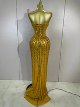 Load image into Gallery viewer, Golden Mesh Maxi Dress