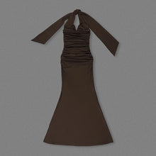 Load image into Gallery viewer, Brown Ruched Maxi Dress