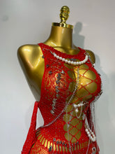 Load image into Gallery viewer, Pearl Chain Mini Dress