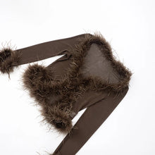 Load image into Gallery viewer, Fluffy Feather Mesh Pants Set