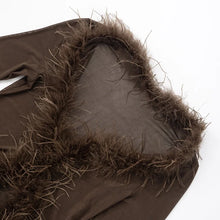 Load image into Gallery viewer, Fluffy Feather Mesh Pants Set