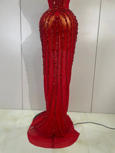 Load image into Gallery viewer, Red Fairy Mesh Maxi Dress
