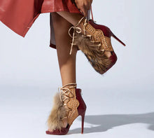 Load image into Gallery viewer, Vintage Furry Heeled Boots