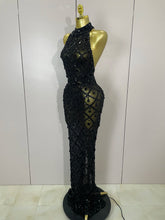 Load image into Gallery viewer, Luxe Chandelier Mesh Maxi Dress
