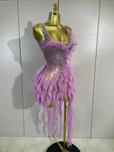 Load image into Gallery viewer, Leila Mesh Ruffled Mini Dress