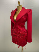 Load image into Gallery viewer, Pearls Blazer Mini Dress