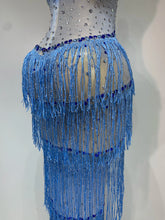 Load image into Gallery viewer, Charline Rhinestone Fringe Maxi Dress