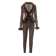 Load image into Gallery viewer, Fluffy Feather Mesh Pants Set