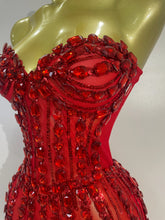 Load image into Gallery viewer, Red Fairy Mesh Maxi Dress