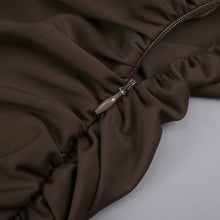 Load image into Gallery viewer, Brown Ruched Maxi Dress