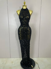Load image into Gallery viewer, Luxe Chandelier Mesh Maxi Dress