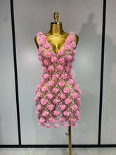 Load image into Gallery viewer, Flower Pearls Mini Dress