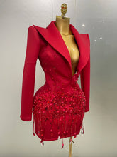 Load image into Gallery viewer, Pearls Blazer Mini Dress