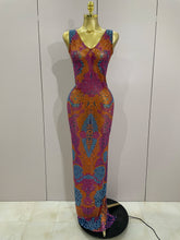 Load image into Gallery viewer, Lexa Rhinestone Mesh Dress