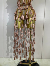 Load image into Gallery viewer, Siena Mesh Bodysuit Tassel Dress