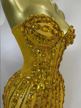 Load image into Gallery viewer, Golden Mesh Maxi Dress
