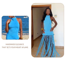 Load image into Gallery viewer, Melissa Velvet Tassel Maxi Dress