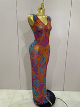 Load image into Gallery viewer, Lexa Rhinestone Mesh Dress