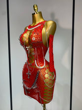 Load image into Gallery viewer, Pearl Chain Mini Dress