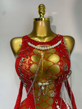 Load image into Gallery viewer, Pearl Chain Mini Dress