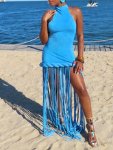 Load image into Gallery viewer, Melissa Velvet Tassel Maxi Dress