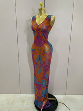 Load image into Gallery viewer, Lexa Rhinestone Mesh Dress